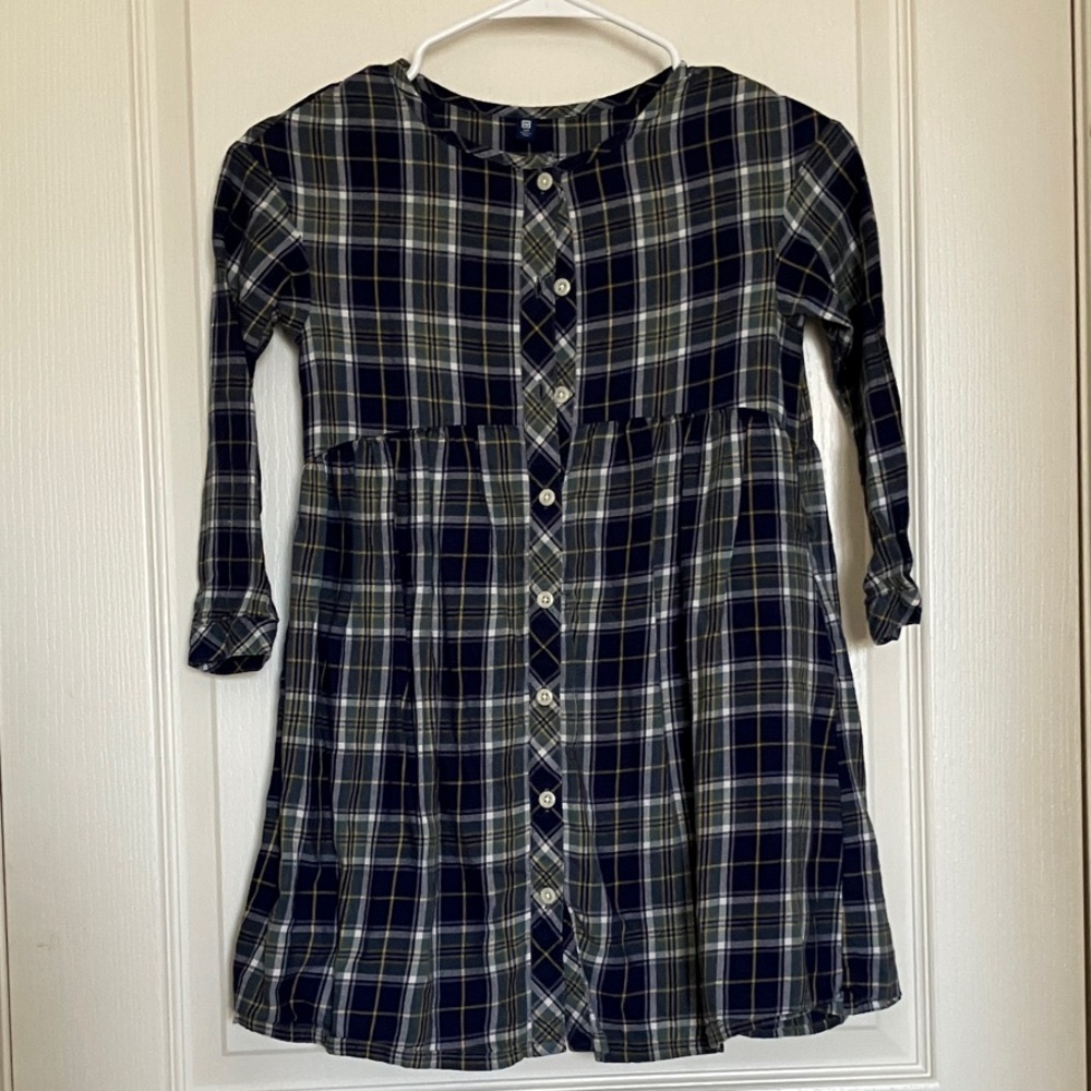 Uniqlo Kids Navy Checkered Dress